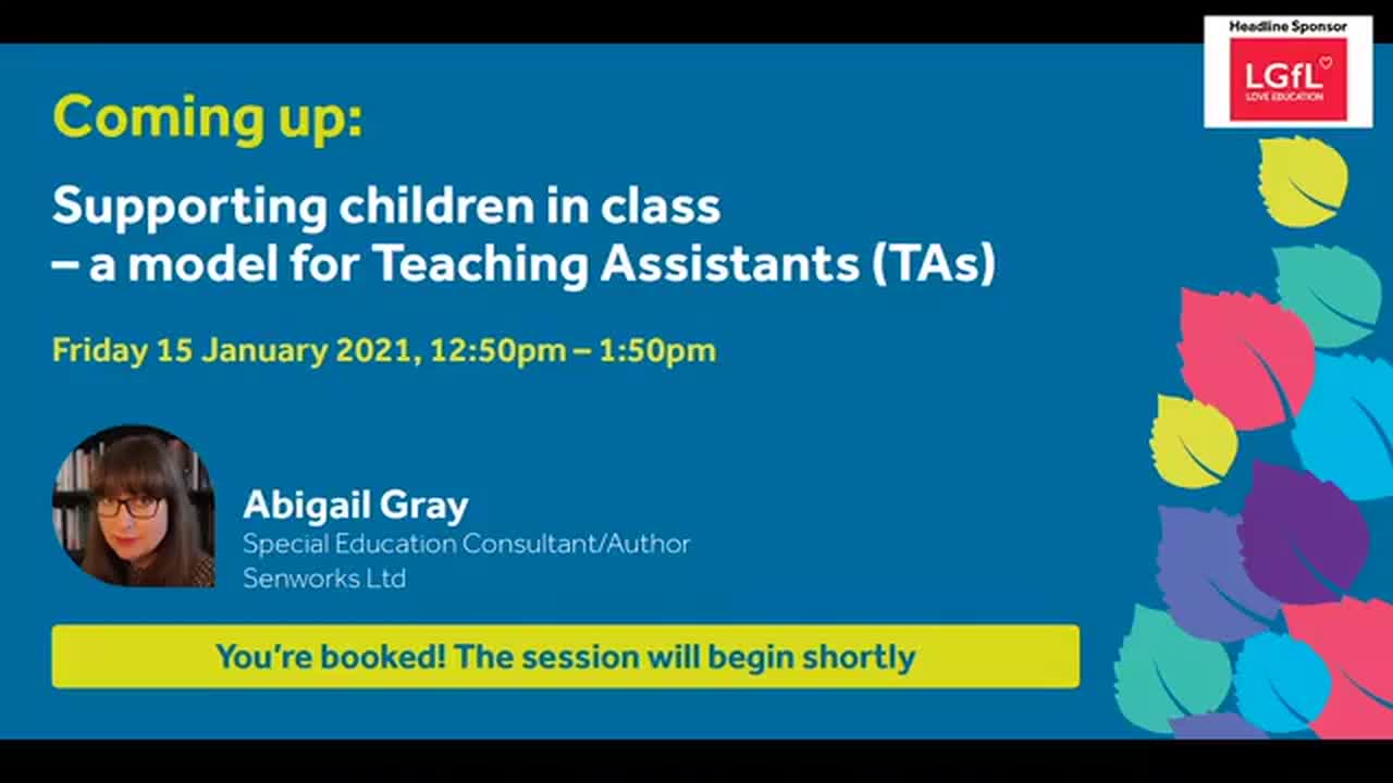 Supporting children in class – a model for Teaching Assistants