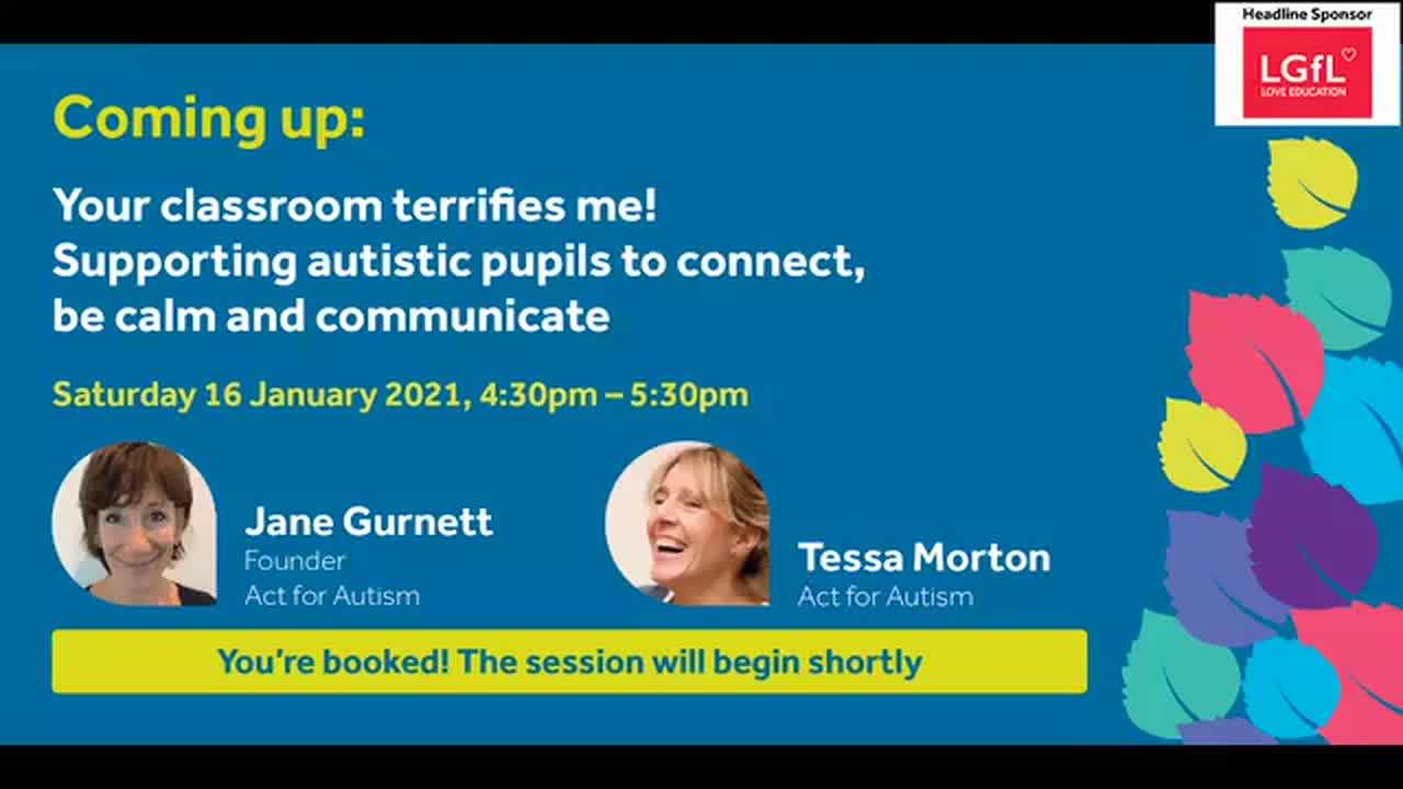 Your classroom terrifies me! Supporting autistic pupils to connect, be calm and communicate