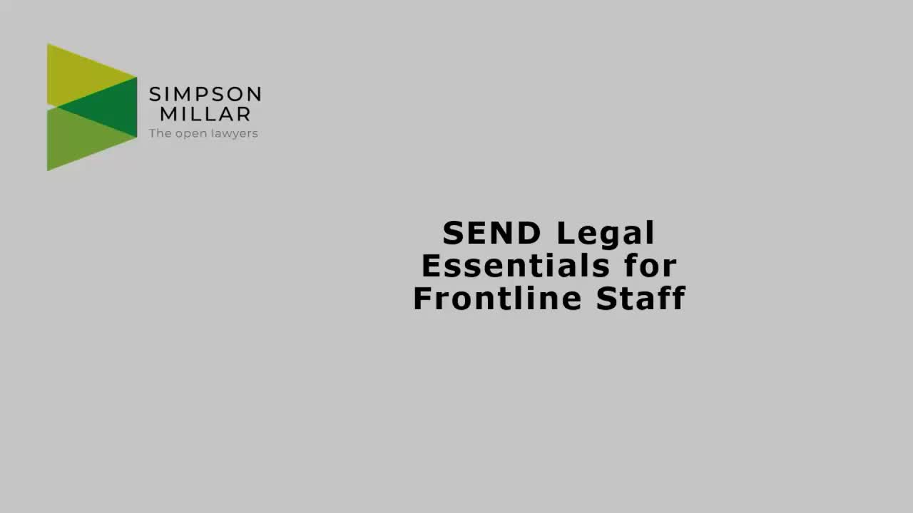 SEND legal essentials for frontline staff