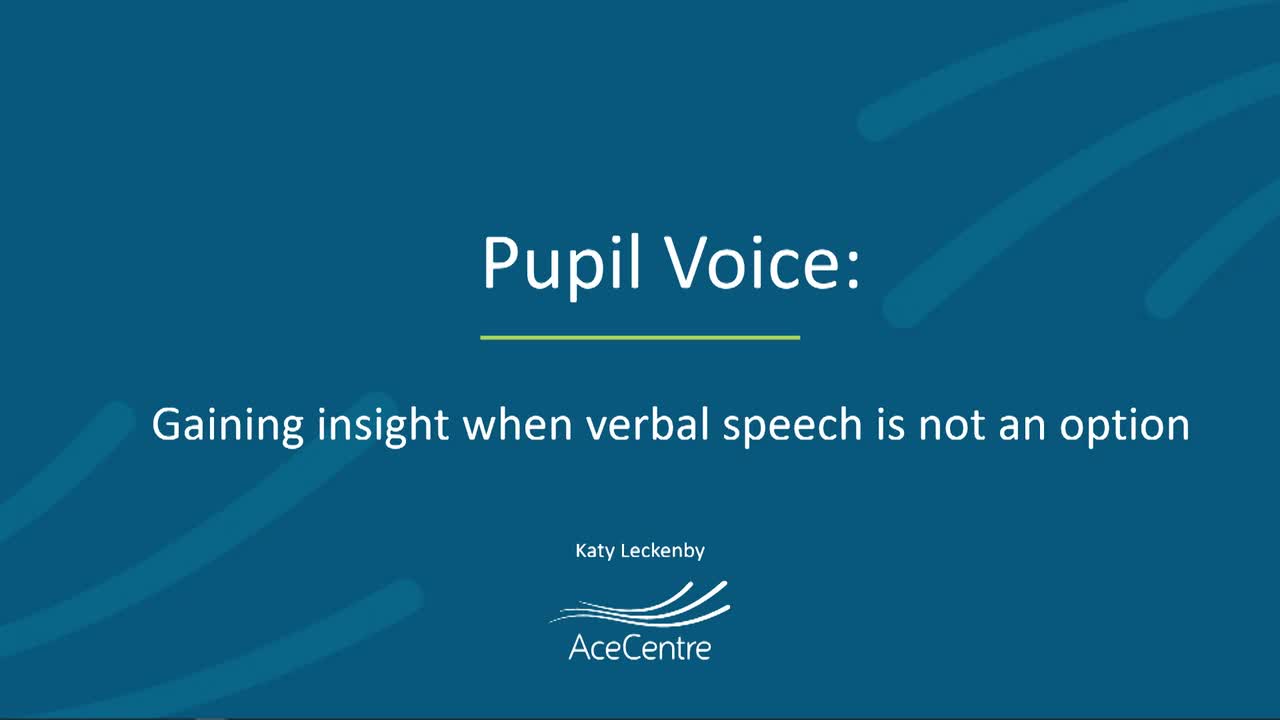 Pupil voice: gaining insight when verbal speech is not an option