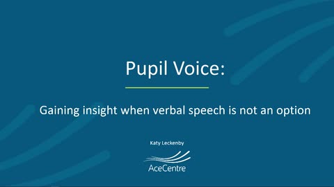Pupil voice: gaining insight when verbal speech is not an option
