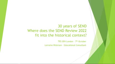 30 years of SEND: where does the SEND Review 2022 fit into the historical context? 