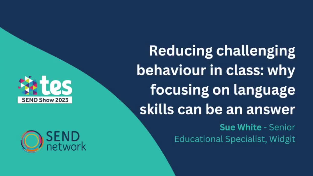 Sue White: Reducing challenging behaviour in class: why focusing on language skills can be an answer