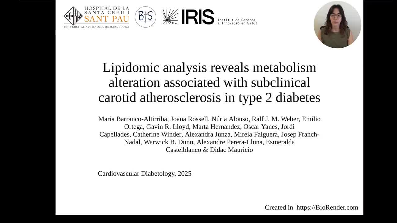 #KnowTheAuthors - "Lipidomic analysis reveals metabolism alteration associated with subclinical carotid atherosclerosis in type 2 diabetes"