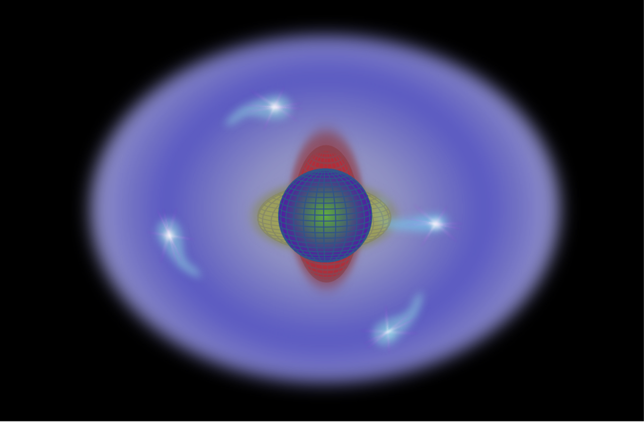 Coexisting shapes in a unique quantum system