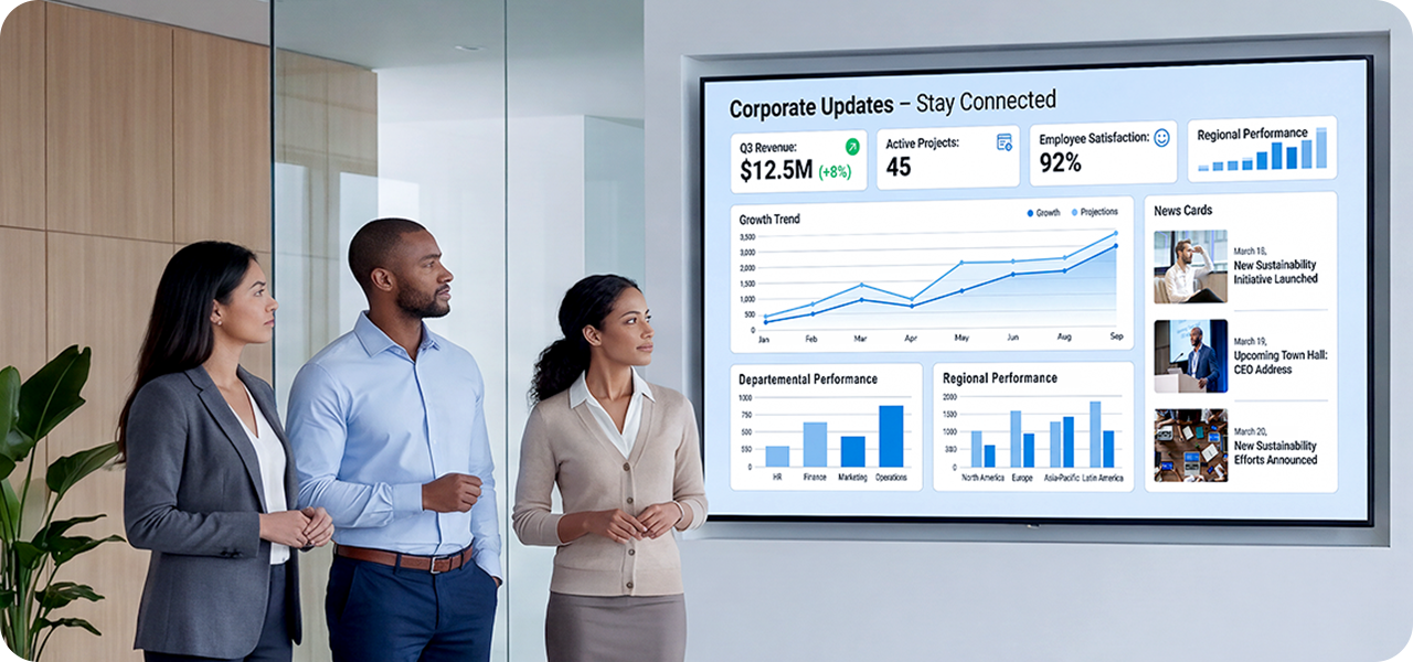 Transform Corporate Communications with Digital Signage