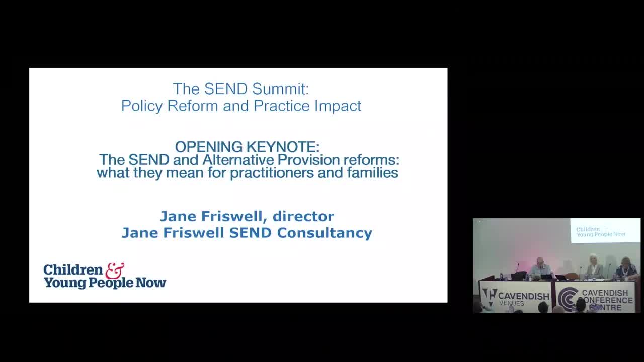 Jane Friswell: SEND and Alternative Provision reforms: what they mean for practitioners and families