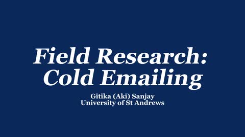 Field Research Skills: Cold Emailing