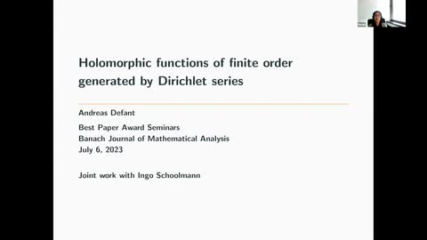 2023 BJMA Best Paper Award Webinar by Prof. Andreas Defant