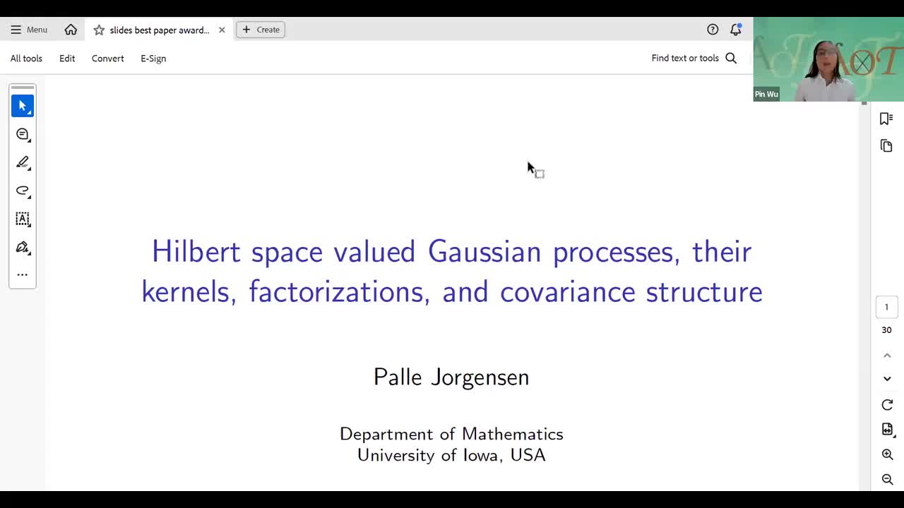 2025  AIOT Best Paper Award Webinar by Prof. Palle Jorgensen