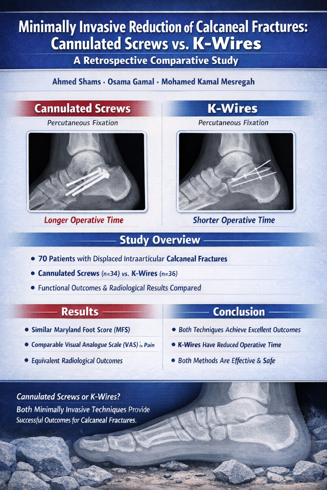 Minimally Invasive Fixation of Intraarticular Calcaneal Fractures: Cannulated Screws vs. K-Wires