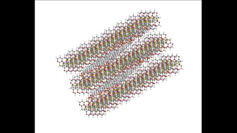 PEDOT:DS co-crystal with hydrogens (an oblique axis)