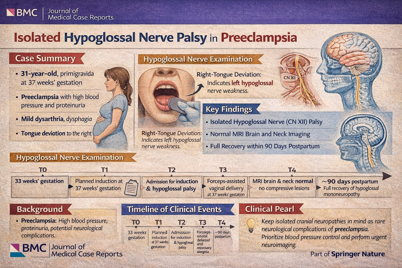 A Rare Neurological Twist in Preeclampsia: Isolated Hypoglossal Nerve Palsy