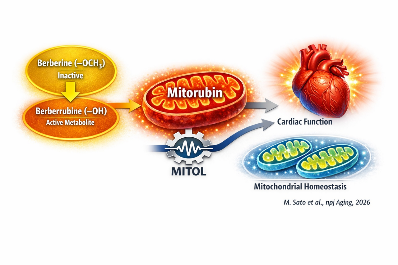 A metabolite, not the parent compound: Mitorubin restores mitochondrial function in cardiac aging