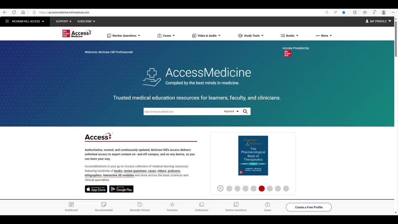 Interactive modules on AccessMedicine