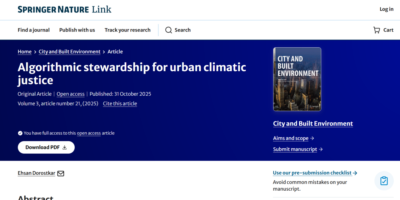 From Algorithmic Control to Stewardship: A New Framework for Urban Climatic Justice