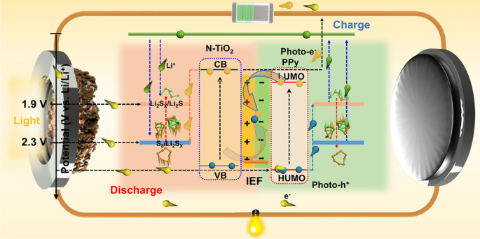 Ultrafast Sulfur Redox Dynamics Enabled by a PPy@N‑TiO2 Z‑Scheme Heterojunction Photoelectrode for Photo‑Assisted Lithium–Sulfur Batteries