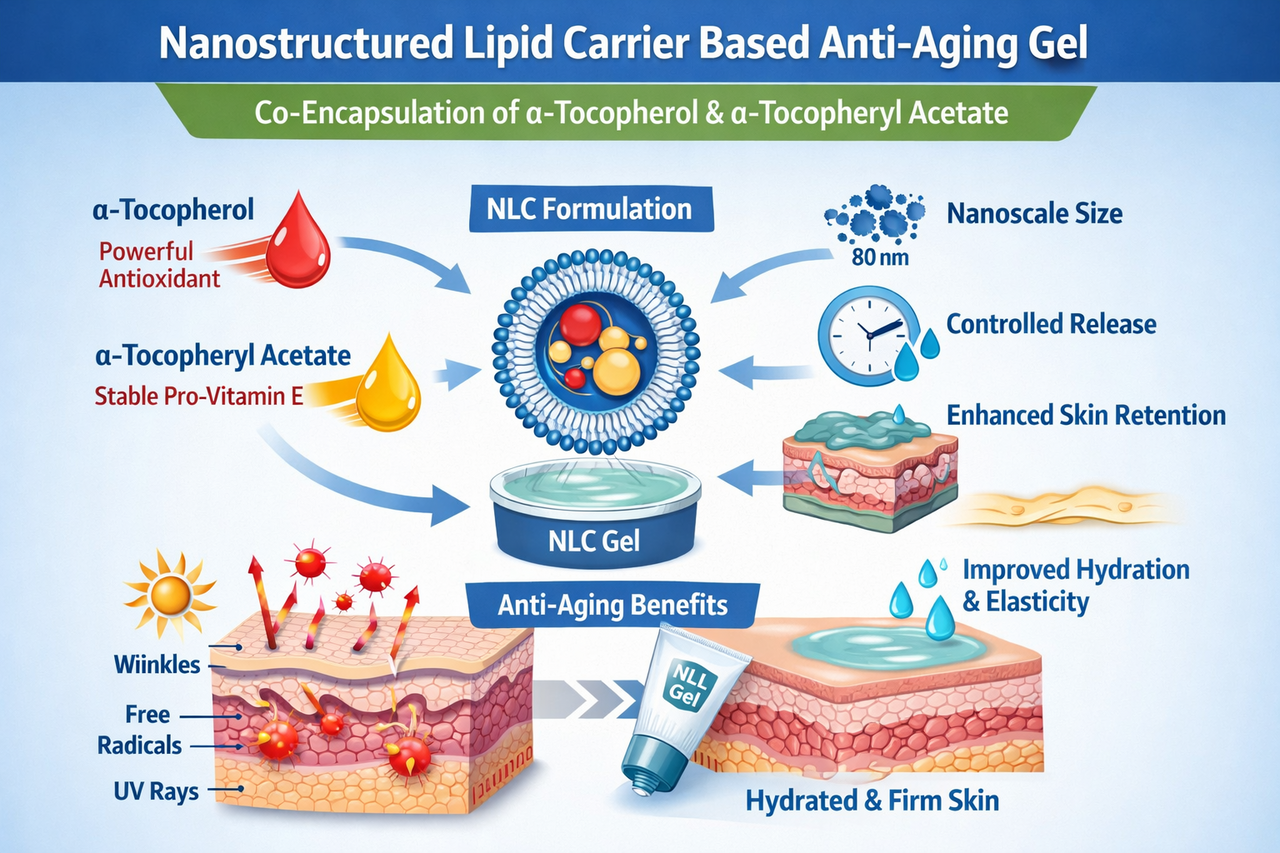 Nanostructured Lipid Carrier Based Gel Containing α-Tocopherol and α-Tocopheryl Acetate for Synergistic Cutaneous Antiaging Efficacy - Scientific Reports