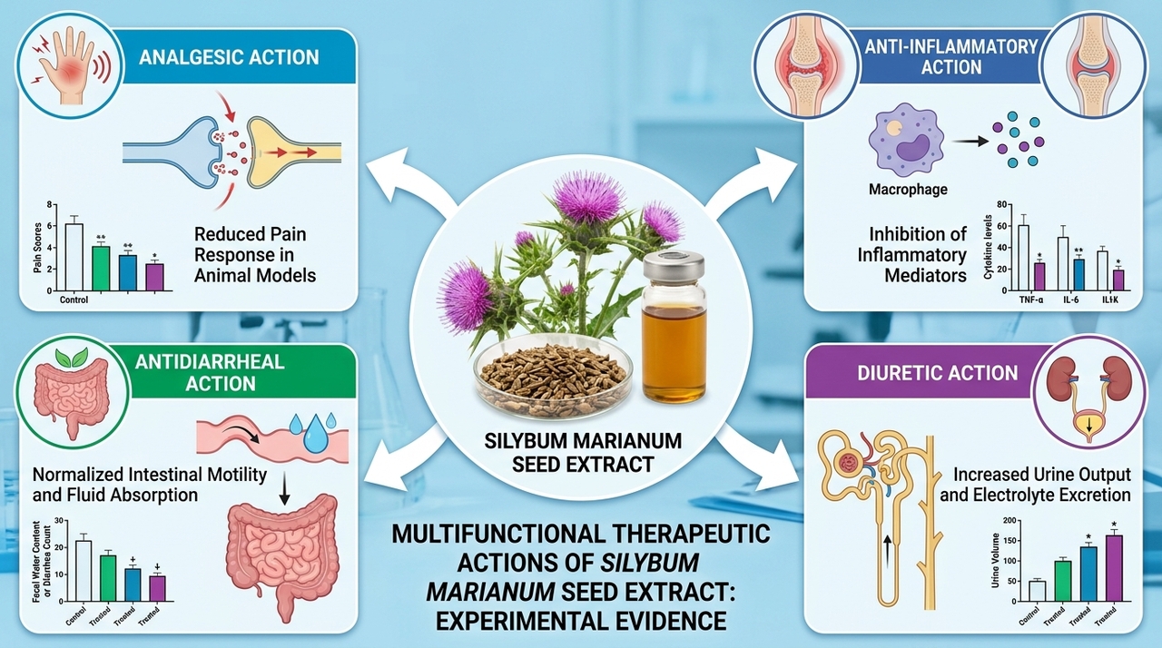 Beyond Hepatoprotection: Multifaceted Pharmacological Activities of Silybum marianum Seed Extract