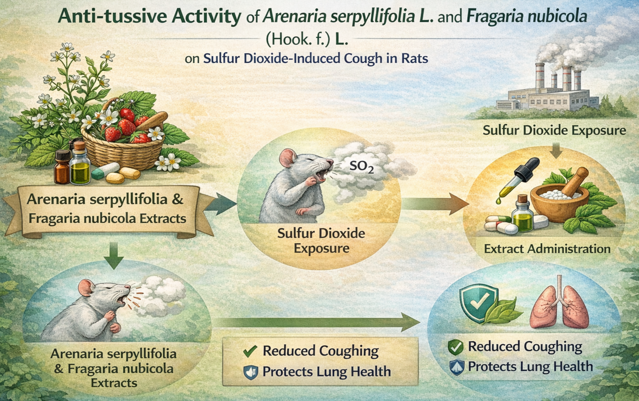 Anti-tussive activity of Arenaria serpyllifolia L. and Fragaria nubicola (Hook. f.) L. on sulfur dioxide–induced cough in rats
